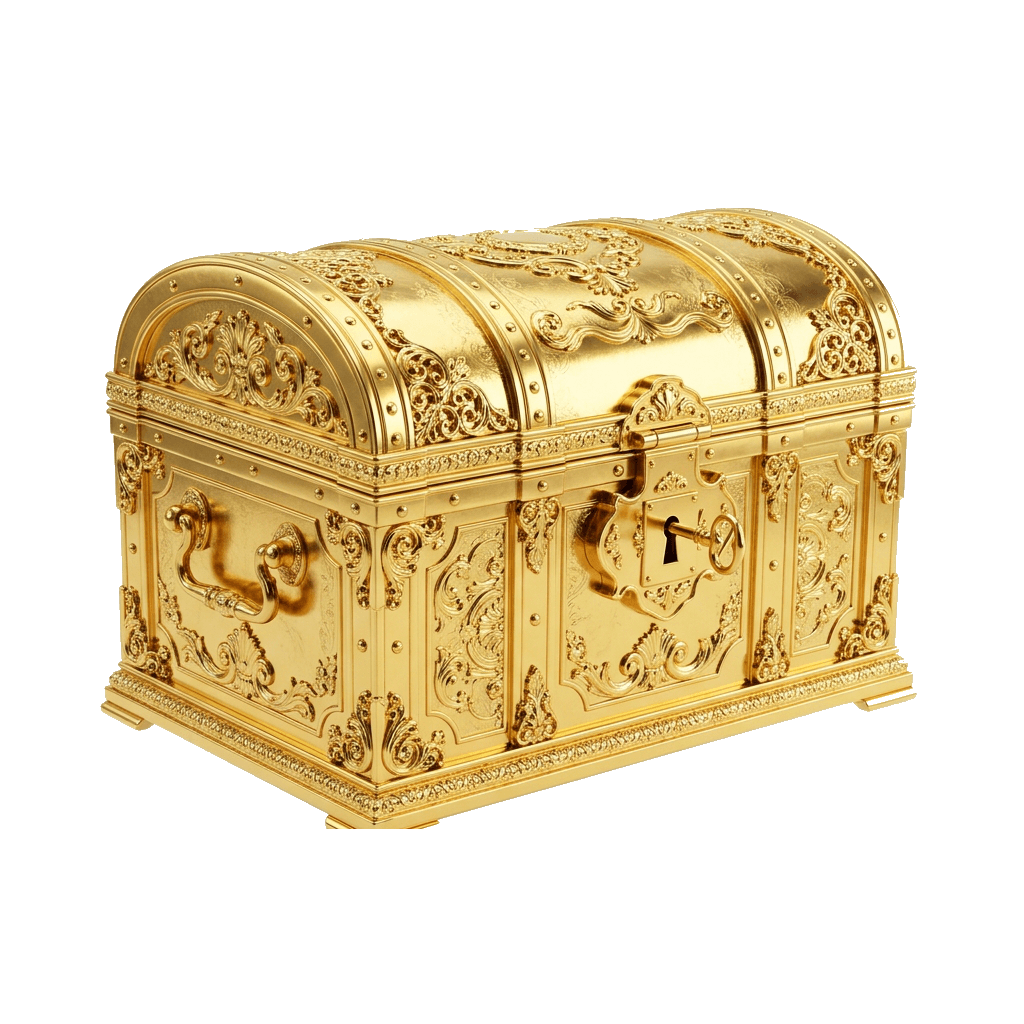 Solid 24k gold luxury treasure chest vault